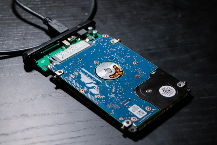 A dying laptop hard disk drive.